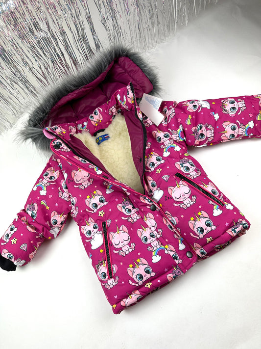 Dviejų dalių kombinezonas su natūralia vilna CUTE UNICORN