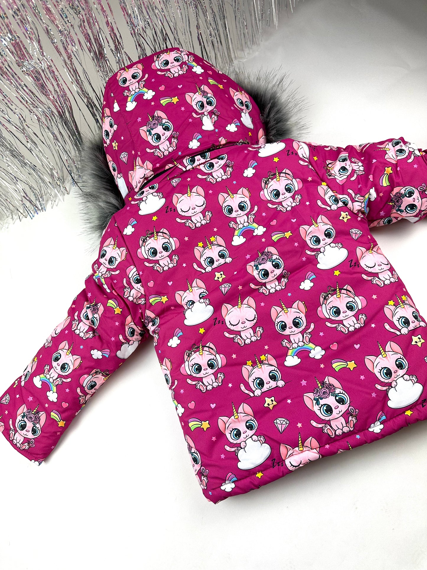 Dviejų dalių kombinezonas su natūralia vilna CUTE UNICORN