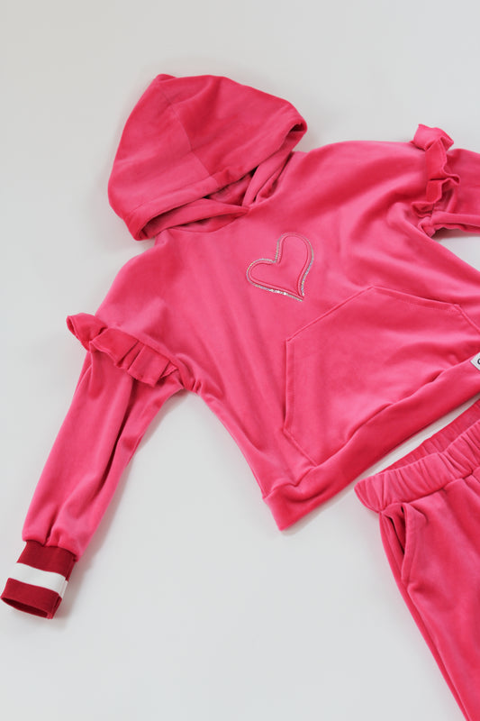 Veliūrinis laisvalaikio kostiumas Širdelė